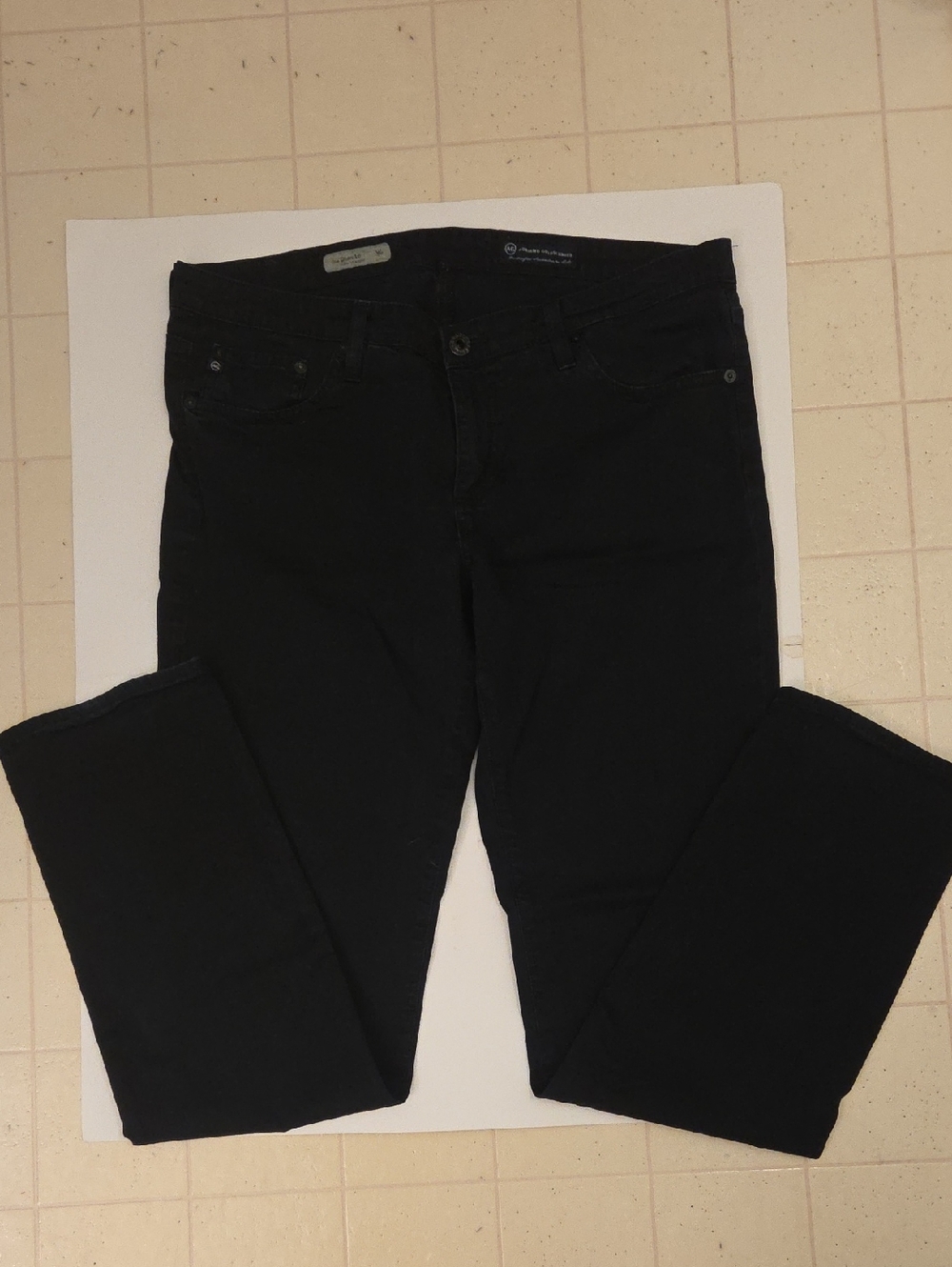 AG "The Stevie Slim Straight" Jeans In Blackbird Wash Premium Denim Size 32R/14
